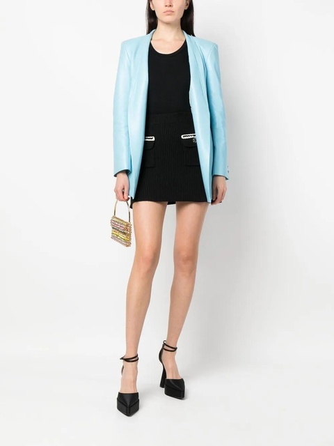 Self-Portrait flap-pocket rib-knit skirt - Black - zdjęcie produktu nr 2