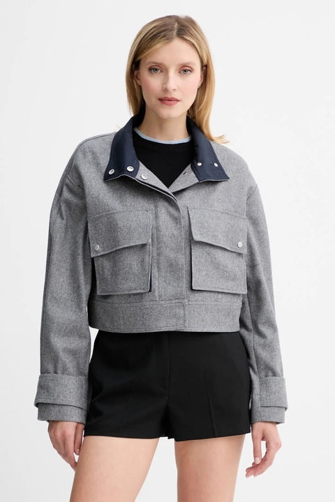 BOSS kurtka z wełną kolor szary przejściowa oversize 50548307 - zdjęcie produktu nr 1