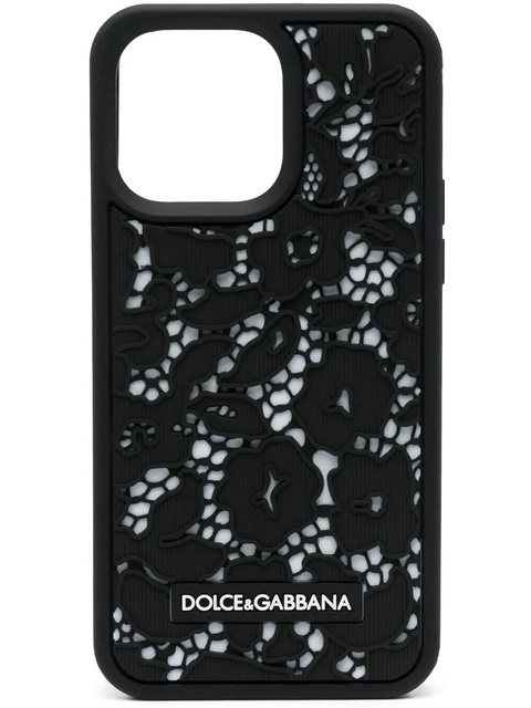 Dolce & Gabbana floral logo-patch iPhone Pro Max case - Black - zdjęcie produktu nr 1