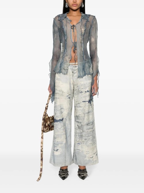 Acne Studios low-waist flared trousers - Blue - zdjęcie produktu nr 2