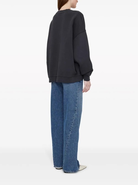 ANINE BING Miles organic-cotton sweatshirt - Black - zdjęcie produktu nr 2