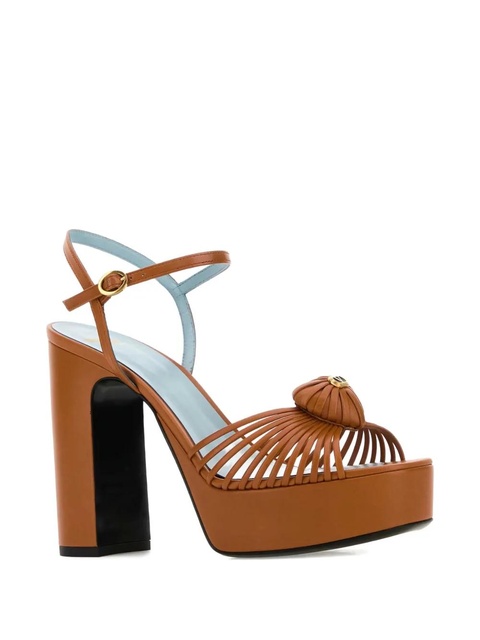 Valentino Garavani 110mm VLogo platform sandals - Brown - zdjęcie produktu nr 2