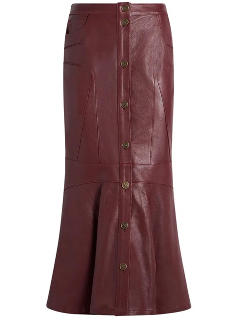 ETRO mermaid leather skirt - Red - zdjęcie produktu nr 1