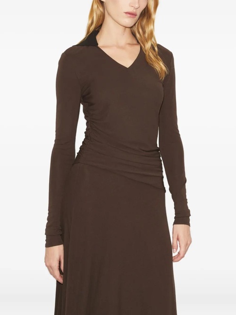 Tory Burch collared gathered dress - Brown - zdjęcie produktu nr 2