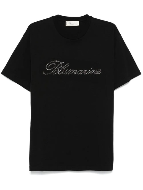 Blumarine rhinestone-logo T-shirt - Black - zdjęcie produktu nr 1