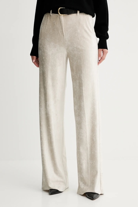 Marella spodnie sztruksowe damskie kolor beżowy proste high waist 2523786034200 - zdjęcie produktu nr 1