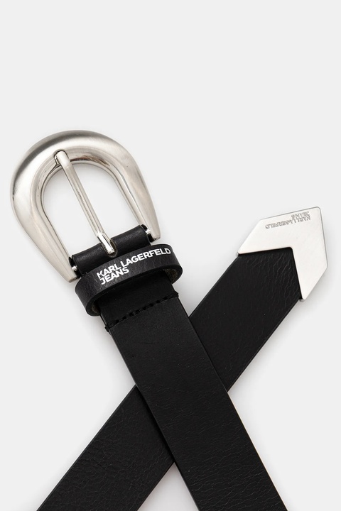 Karl Lagerfeld Jeans pasek skórzany damski kolor czarny A4W33094 - zdjęcie produktu nr 2