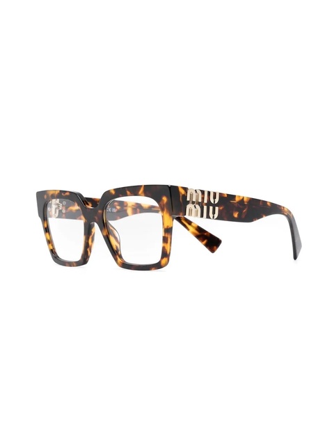 Miu Miu Eyewear tortoise square frame glasses - Brown - zdjęcie produktu nr 1
