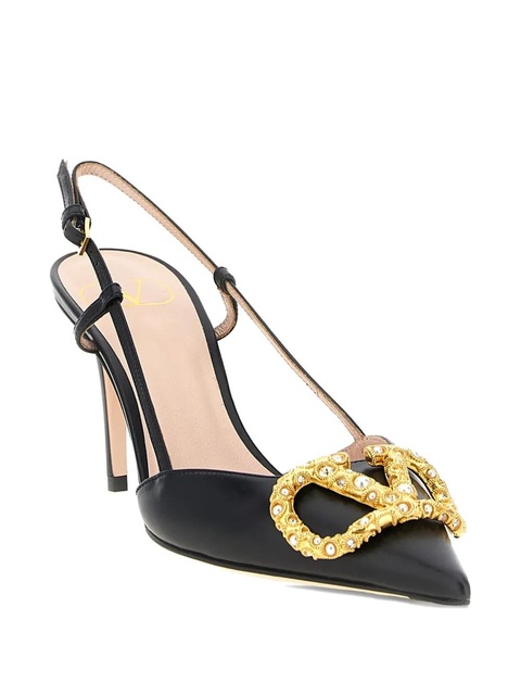 Valentino Garavani 80mm VLogo Signature slingback pumps - Black - zdjęcie produktu nr 2
