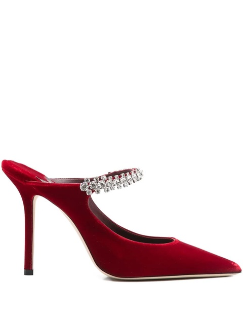 Jimmy Choo Bing 100 crystal-embellished mules - Red - zdjęcie produktu nr 1