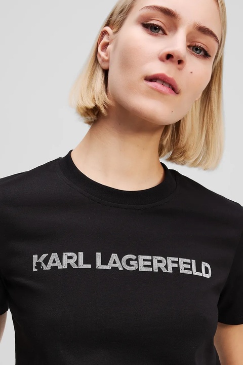 Karl Lagerfeld t-shirt bawełniany damski kolor czarny A3W17102 - zdjęcie produktu nr 2
