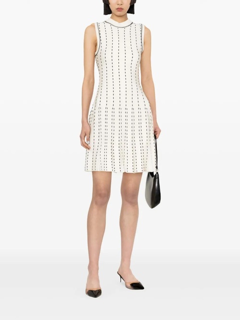 Simkhai contrast-stitch pleated minidress - White - zdjęcie produktu nr 1