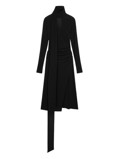 Blumarine high-neck draped midi dress - Black - zdjęcie produktu nr 1