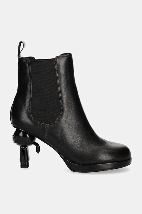 Karl Lagerfeld sztyblety skórzane IKON ISLAND damskie kolor czarny na słupku KL39044 - zdjęcie produktu nr 2