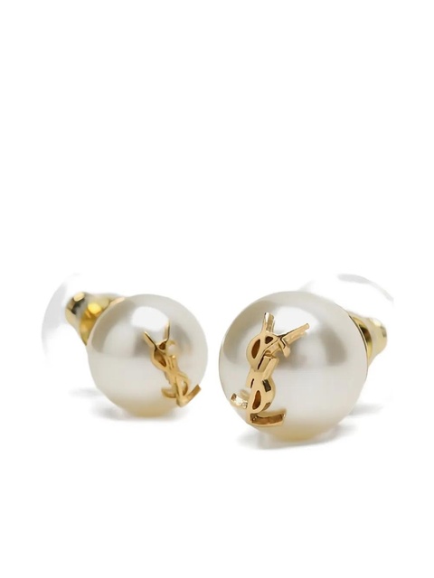 Saint Laurent Cassandre pearl earrings - Neutrals - zdjęcie produktu nr 2
