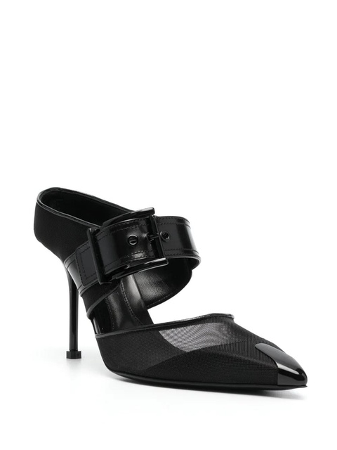 Alexander McQueen Punk mesh pointed-toe mules - Black - zdjęcie produktu nr 1