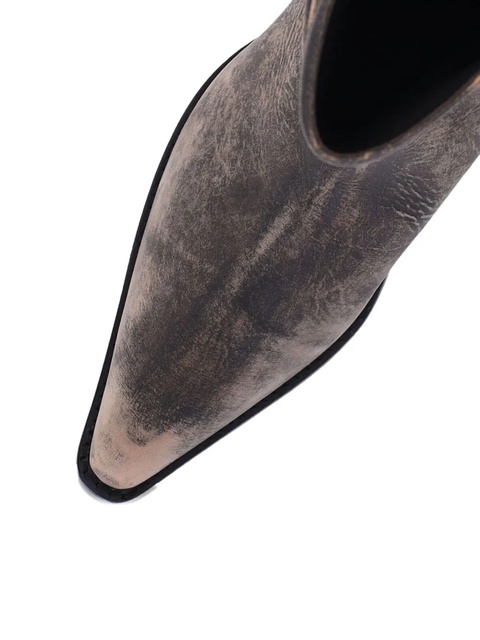 KHAITE leather pointed-toe boots - Brown - zdjęcie produktu nr 2