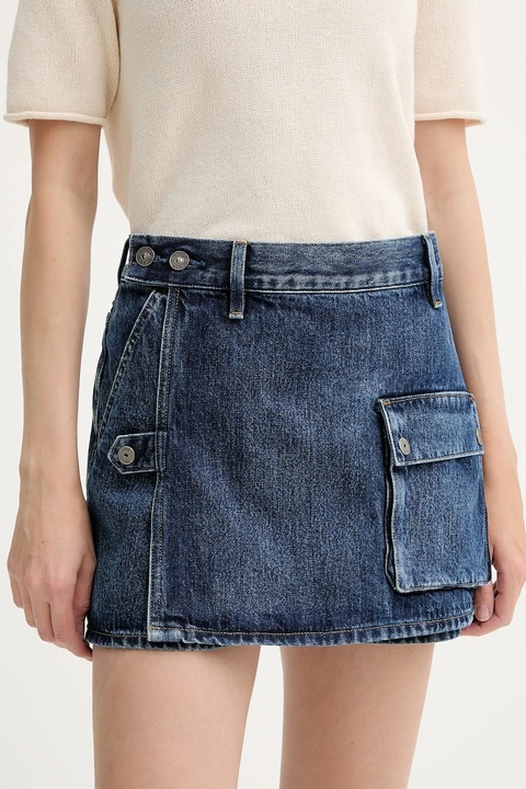 G-Star spódnicospodnie jeansowe damskie kolor granatowy gładkie high waist D26173-D788 - zdjęcie produktu nr 1