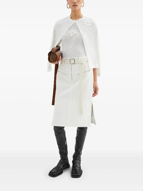 Jil Sander denim midi skirt - White - zdjęcie produktu nr 2