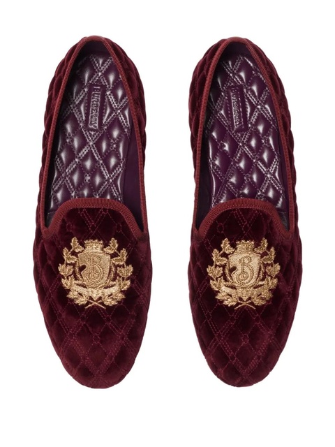 Burberry quilted crest-embellished loafers - Red - zdjęcie produktu nr 2