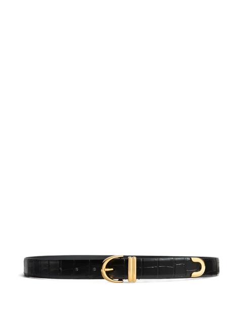 KHAITE crocodile-embossed leather belt - Black - zdjęcie produktu nr 2