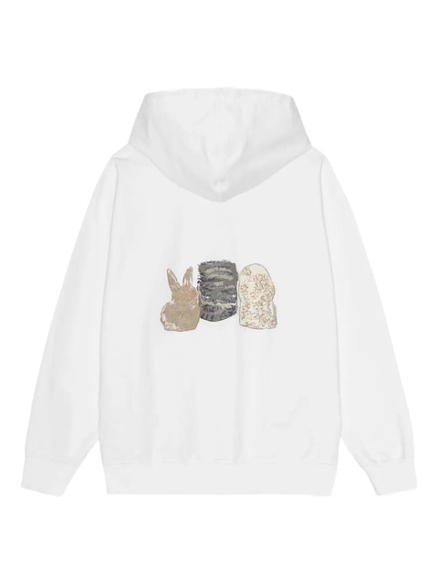 GANNI graphic-print hoodie - White - zdjęcie produktu nr 2