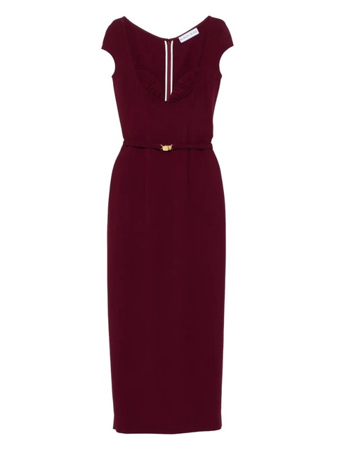 Rowen Rose belted cap-sleeve maxi dress - Red - zdjęcie produktu nr 1