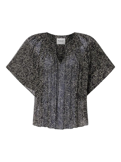 MARANT ÉTOILE Neslya printed blouse - Black - zdjęcie produktu nr 1