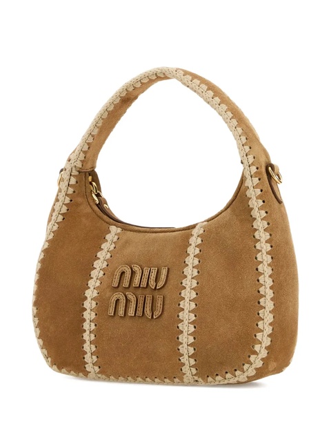 Miu Miu Wander suede braided shoulder bag - Brown - zdjęcie produktu nr 2