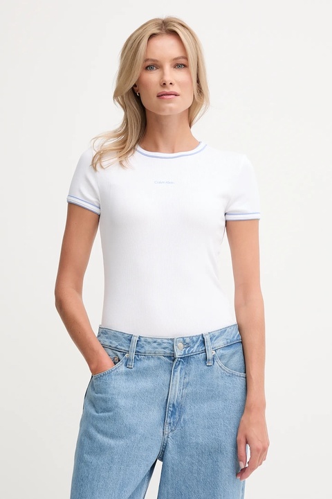Calvin Klein Jeans t-shirt damski kolor biały LV047D201G - zdjęcie produktu nr 1