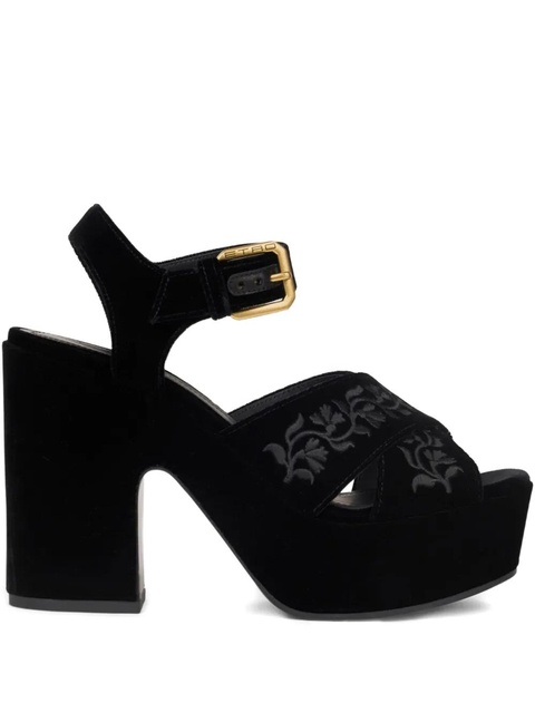 ETRO 100mm velvet sandals - Black - zdjęcie produktu nr 1