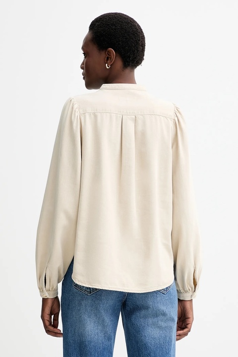 Rag & Bone koszula damska kolor beżowy regular ze stójką RJ0225FSUSS - zdjęcie produktu nr 2