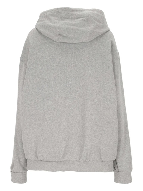 Miu Miu logo-appliqué zip-up hoodie - Grey - zdjęcie produktu nr 1