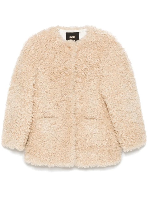 Maje faux-shearling jacket - Neutrals - zdjęcie produktu nr 1