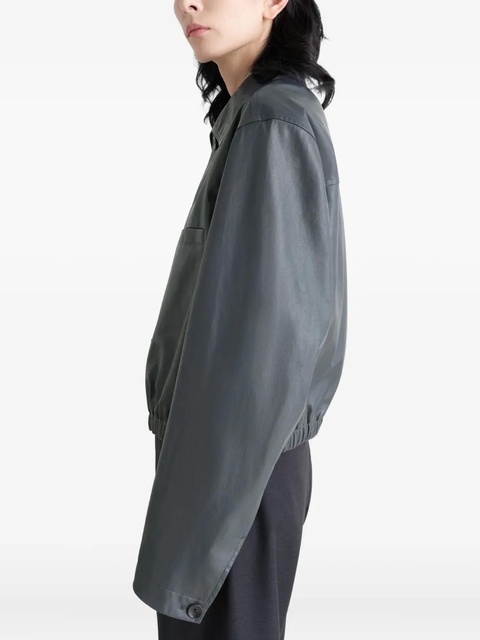 LEMAIRE buttoned-up elasticated leather jacket - Grey - zdjęcie produktu nr 2