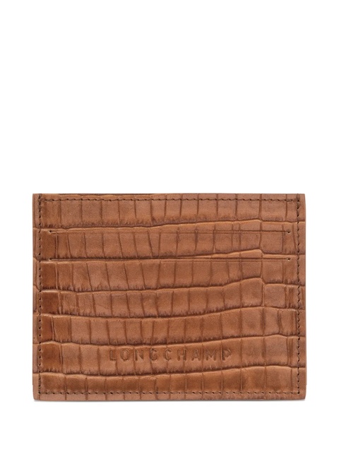 Longchamp crocodile-effect leather cardholder - Brown - zdjęcie produktu nr 1