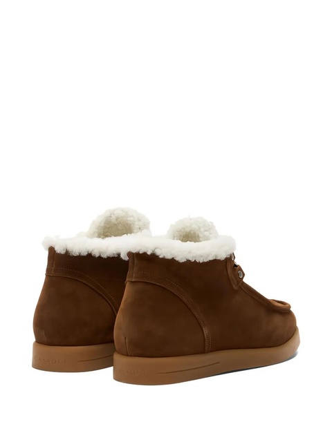 Casadei Dami Passage shearling-trim lace-up boots - Brown - zdjęcie produktu nr 2