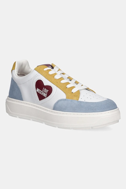 Love Moschino sneakersy skórzane kolor biały JA15154G1MIAA10B - zdjęcie produktu nr 1