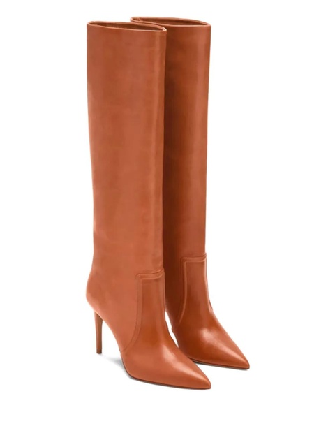 Paris Texas 85mm pointed leather boots - Brown - zdjęcie produktu nr 1