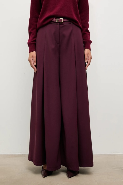 Answear.LAB spodnie damskie kolor bordowy szerokie high waist - zdjęcie produktu nr 2