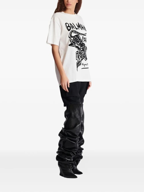 Balmain leopard-print short-sleeved T-shirt - White - zdjęcie produktu nr 2