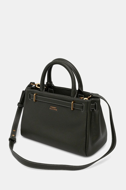 Tommy Hilfiger torebka skórzana kolor zielony AW0AW17926 - zdjęcie produktu nr 2