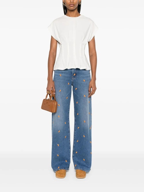 Maje fruit-embroidery jeans - Blue - zdjęcie produktu nr 2