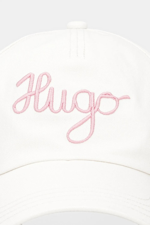 HUGO czapka z daszkiem bawełniana kolor biały z aplikacją 50546591 - zdjęcie produktu nr 2