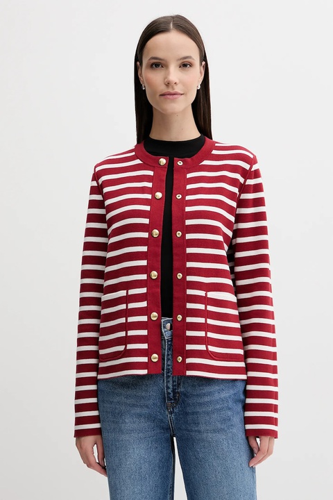 Tommy Hilfiger kardigan dwustronny kolor czerwony lekki WW0WW40846 - zdjęcie produktu nr 2