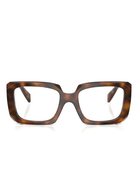 Prada Eyewear geometric glasses - Brown - zdjęcie produktu nr 1