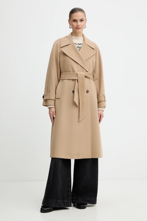 Marella płaszcz wełniany kolor brązowy 2523016071200 - zdjęcie produktu nr 1