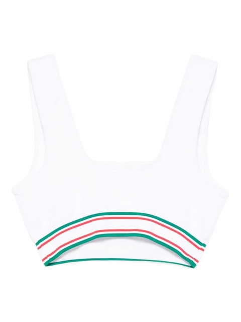 Casablanca logo-stripe square-neck top - White - zdjęcie produktu nr 1