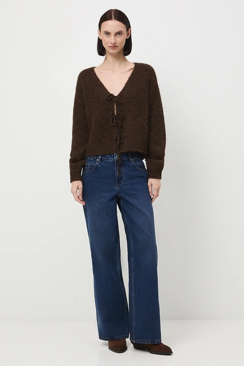 Medicine kardigan damskie kolor brązowy ciepły - zdjęcie produktu nr 1