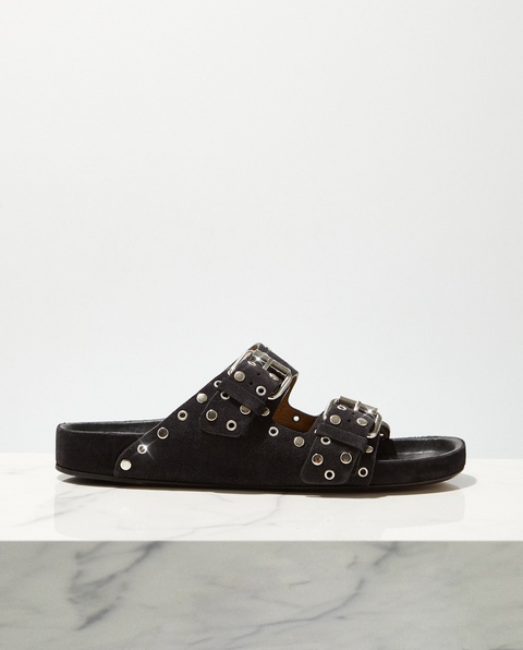 ISABEL MARANT - Klapki z nitami Lennyo Faded Black - zdjęcie produktu nr 1